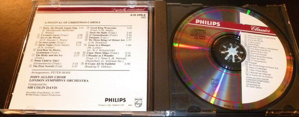 John Alldis Choir, London Symphony Orchestra, Sir Colin Davis : A Festival Of Christmas Carols  (CD, Album, RE)
