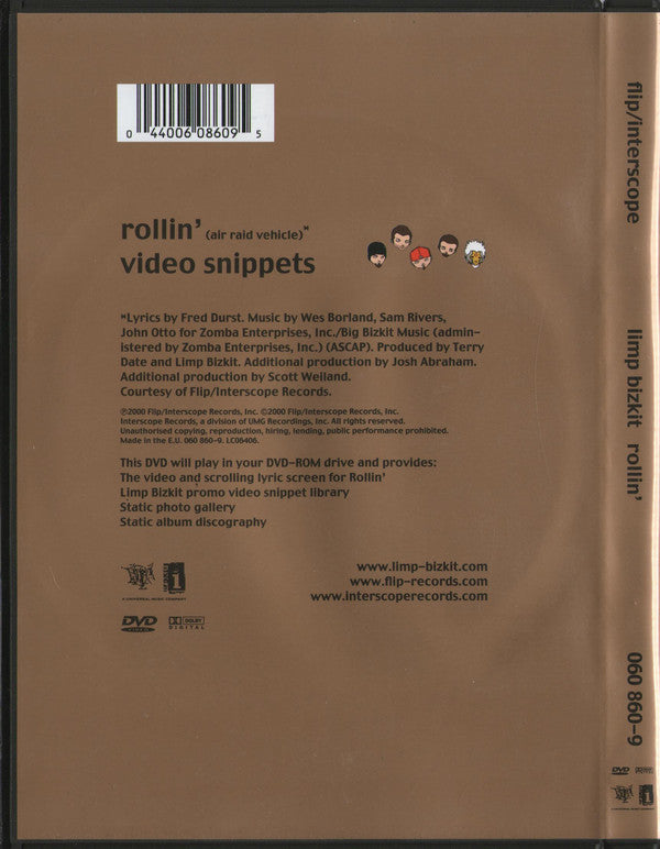 Limp Bizkit : Rollin' (Air Raid Vehicle) (DVD-V, Single, PAL)