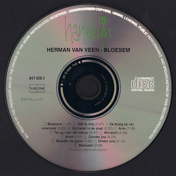 Herman van Veen : Bloesem (CD, Album, RP)