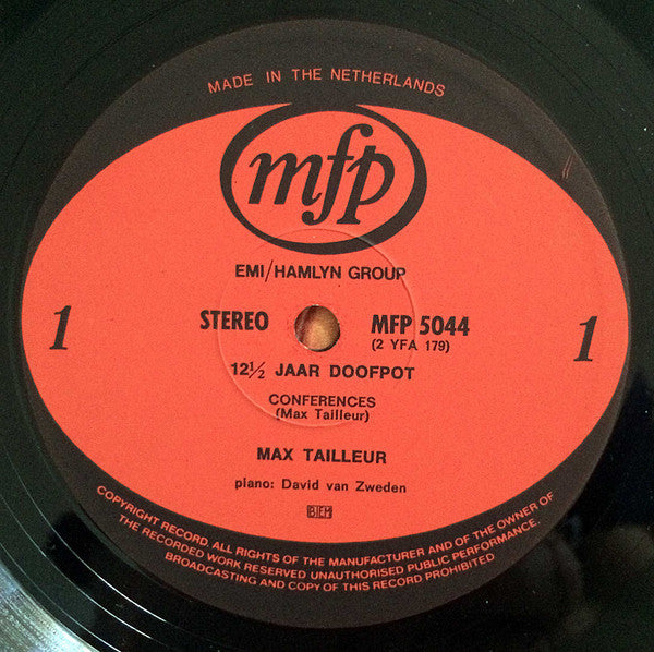Max Tailleur : 12½ Jaar Doofpot (LP, Album, Mono)