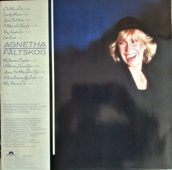 Agnetha Fältskog : Eyes Of A Woman (LP, Album, Emb)