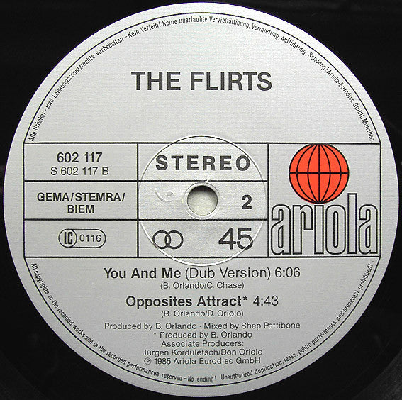 The Flirts : You & Me (12", Maxi)