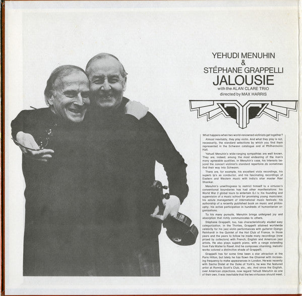 Yehudi Menuhin, Stéphane Grappelli & Alan Clare Trio : Jalousie (LP, Album, Win)