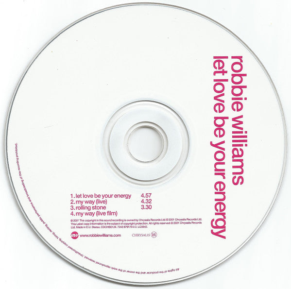 Robbie Williams : Let Love Be Your Energy (CD, Single, Enh)