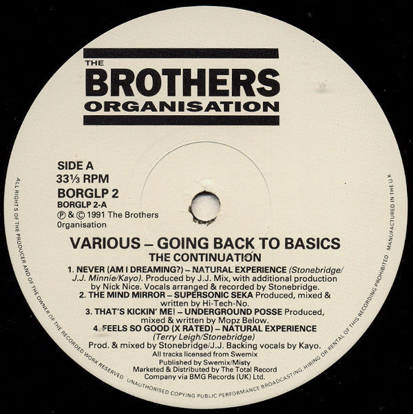 Various : Going Back To Basics! The Continuation (LP, Comp)