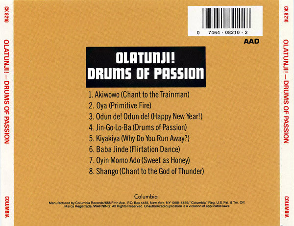 Babatunde Olatunji : Drums Of Passion (CD, Album, RE)