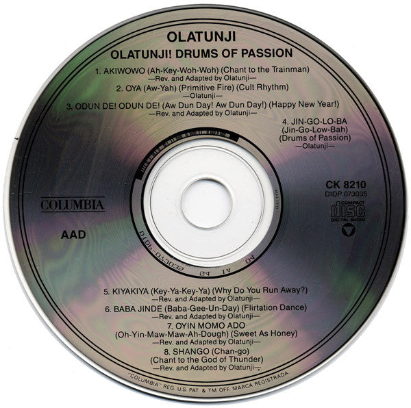 Babatunde Olatunji : Drums Of Passion (CD, Album, RE)