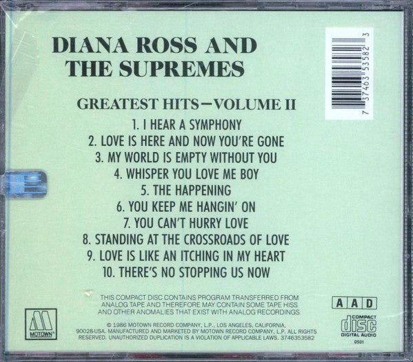 The Supremes : Greatest Hits - Volume II (CD, Comp, RE)