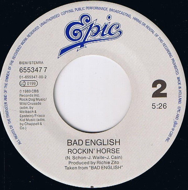 Bad English : When I See You Smile (7", Single)