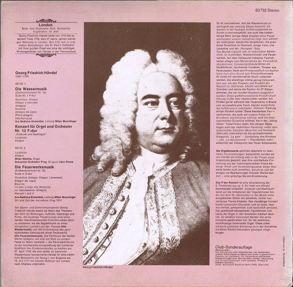 Georg Friedrich Händel, Ars Rediviva Ensemble : Wassermusik (LP, Club)