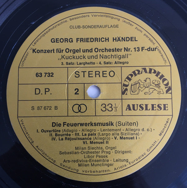 Georg Friedrich Händel, Ars Rediviva Ensemble : Wassermusik (LP, Club)