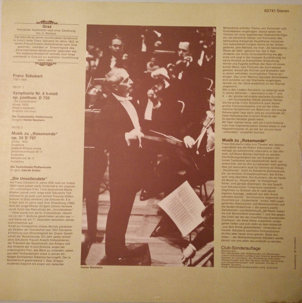 Franz Schubert, The Czech Philharmonic Orchestra : Die Unvollendete (LP, Club)