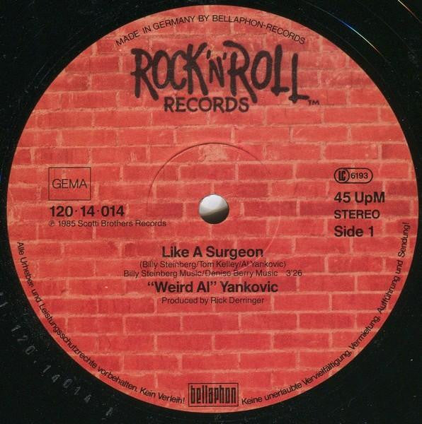 "Weird Al" Yankovic : Like A Surgeon (12", Maxi)