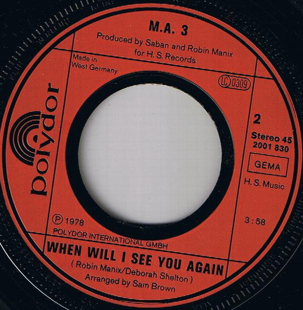 M.A.3 : Beegeesmania (7", Single, Lar)