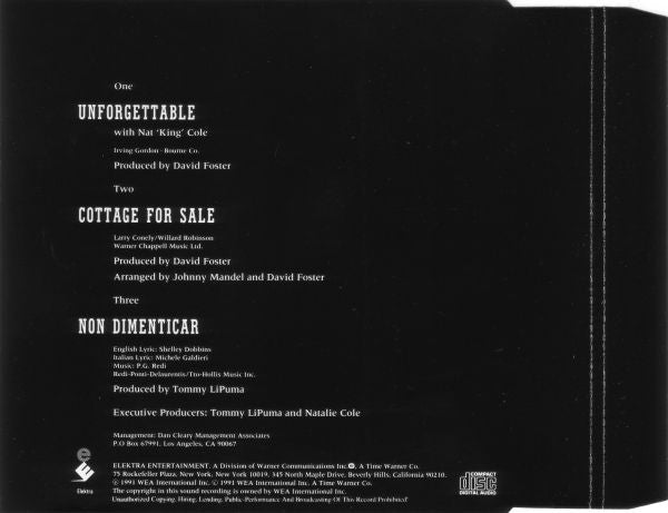 Natalie Cole With Nat King Cole : Unforgettable (CD, Single)