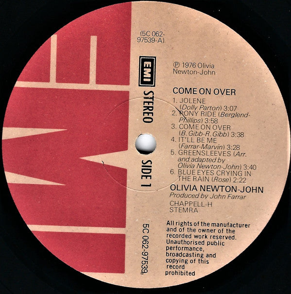 Olivia Newton-John : Come On Over (LP, Album)