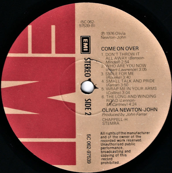Olivia Newton-John : Come On Over (LP, Album)