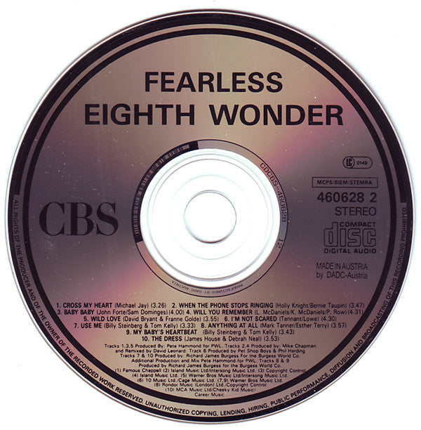 Eighth Wonder : Fearless (CD, Album)