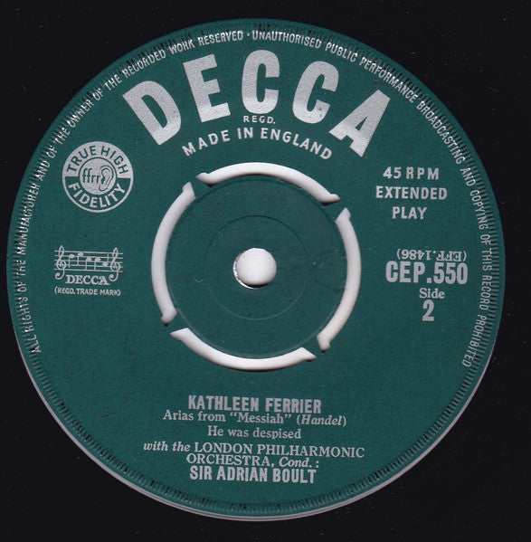 Kathleen Ferrier : Arias From Messiah (7",  Pu)