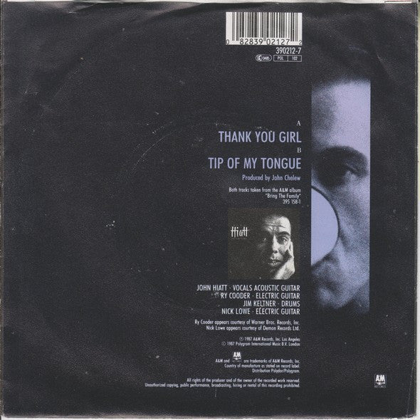 John Hiatt : Thank You Girl (7", Single)