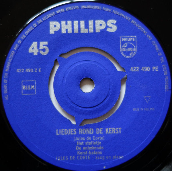 Jules de Corte : Liedjes Rond De Kerst (7", EP, Pus)