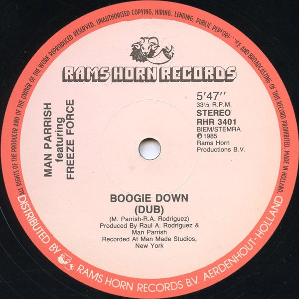 Man Parrish Featuring Freeze Force : Boogie Down (Bronx) (12", Single)