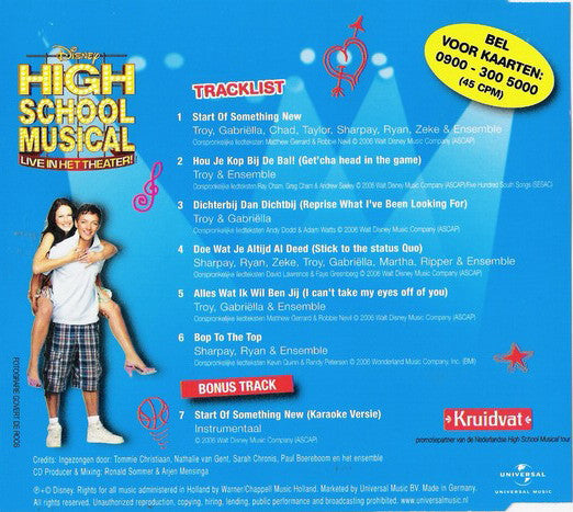Various : High School Musical - Live In Het Theater (CD, Maxi, Promo)
