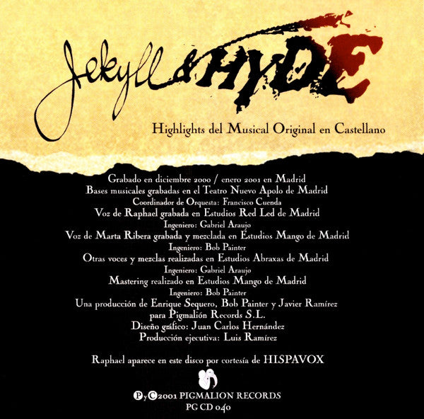 Raphael (2) : Jekyll & Hyde (Highlights Del Musical Original En Castellano) (CD, Album)
