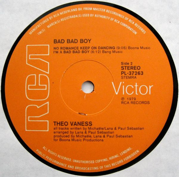 Theo Vaness : Bad Bad Boy (LP, Album)
