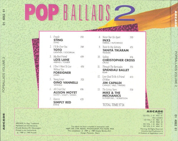 Various : Pop Ballads Volume 2 (CD, Comp)
