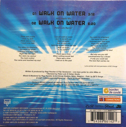 Milk Inc. : Walk On Water (CD, Single)