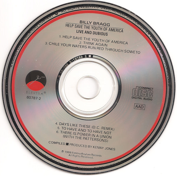 Billy Bragg : Help Save The Youth Of America EP: Live And Dubious (CD, EP)