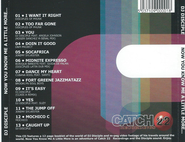DJ Disciple : Now You Know Me A Little More... (CD, Mixed)