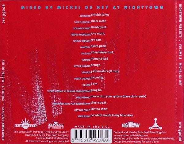 Michel De Hey : Nighttown Presents: Volume 2 (CD, Comp, Mixed)