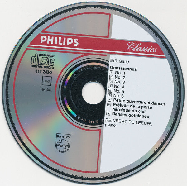 Erik Satie • Reinbert de Leeuw : Early Piano Works = Frühe Klavierstücke = Œuvres De Jeunesse Pour Piano Vol./Folge 1 (CD, Album, RE)