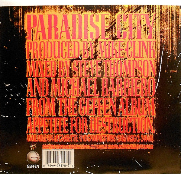 Guns N' Roses : Paradise City (7", Single)
