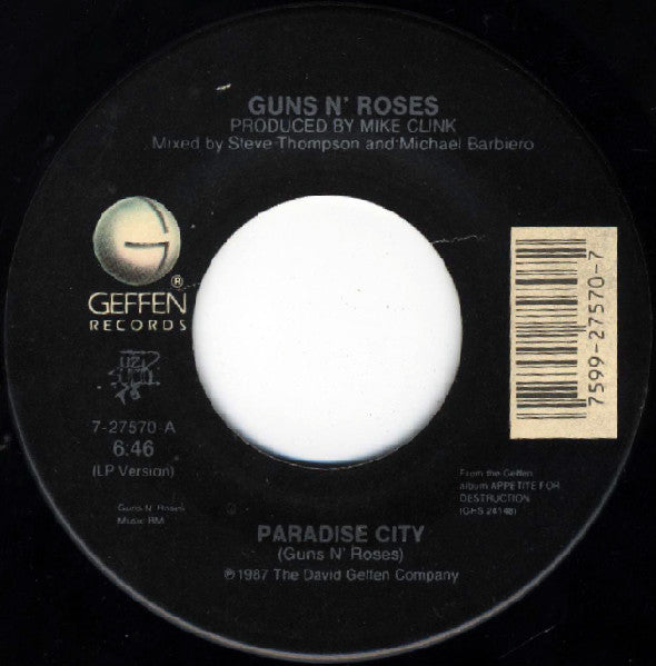Guns N' Roses : Paradise City (7", Single)