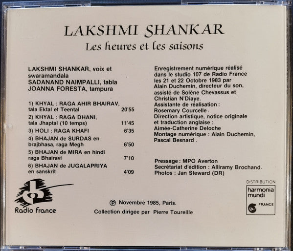 Lakshmi Shankar : Les Heures Et Les Saisons (CD, RE)