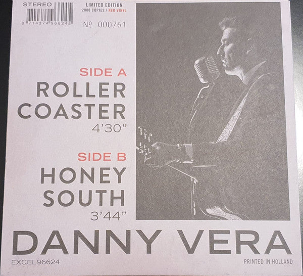 Danny Vera : Roller Coaster (7", Single, Ltd, Num, RE, RP, Red)