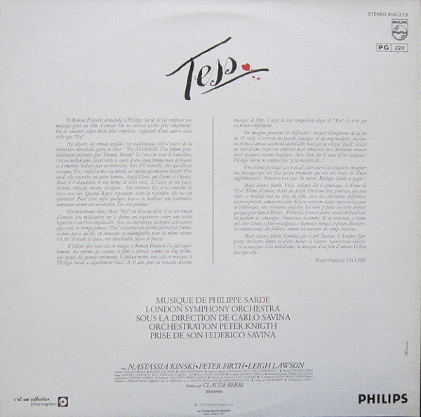 Philippe Sarde : Tess - Extraits De La Bande Originale (LP, Gat)