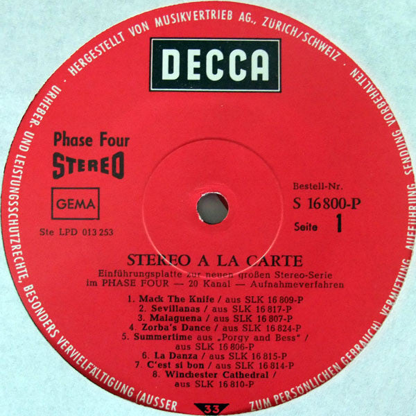 Various : Stereo À La Carte (LP, Comp)
