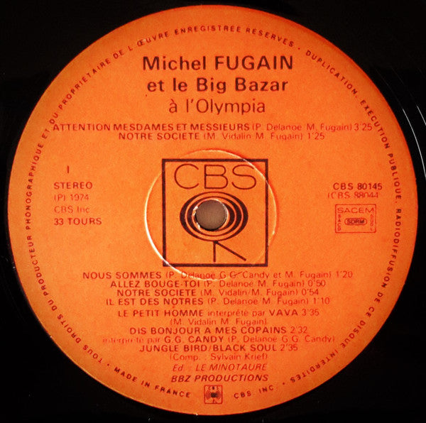 Michel Fugain & Le Big Bazar : A L'Olympia (2xLP, Album, Gat)