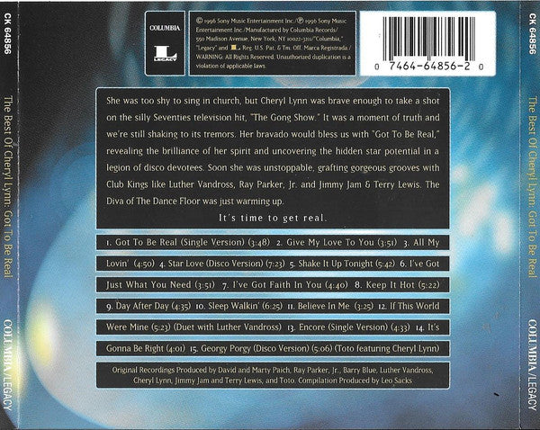 Cheryl Lynn : The Best Of Cheryl Lynn : Got To Be Real (CD, Comp)