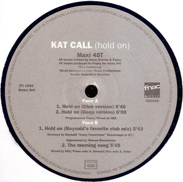 Kat Call : Hold On (12")