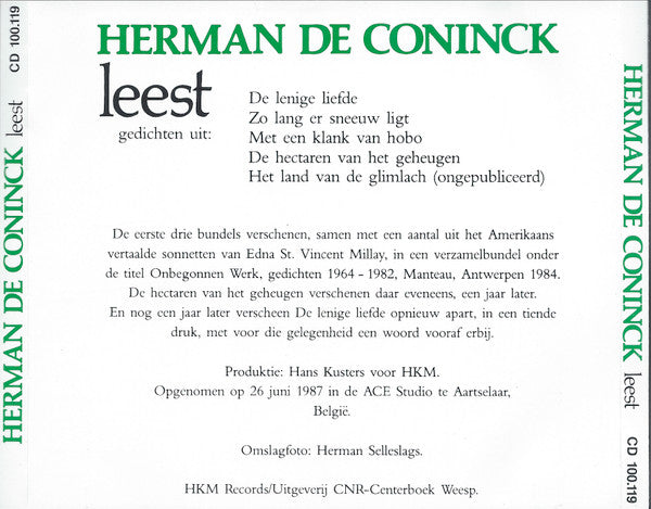 Herman De Coninck : Leest (CD, Album)