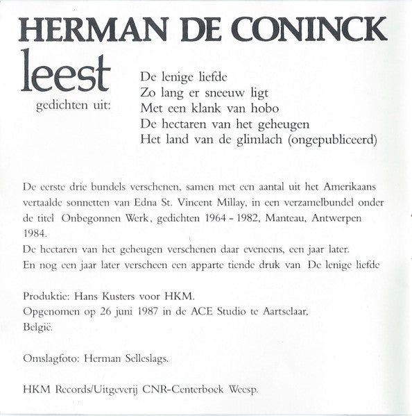 Herman De Coninck : Leest (CD, Album)