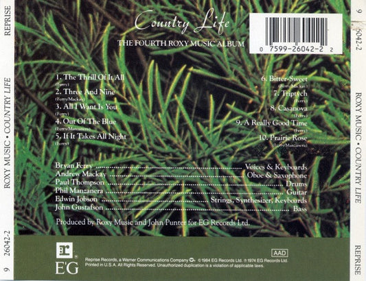 Roxy Music : Country Life (CD, Album, RE)