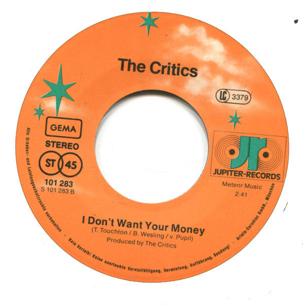 The Critics : Disco Is Dead (7", Single)