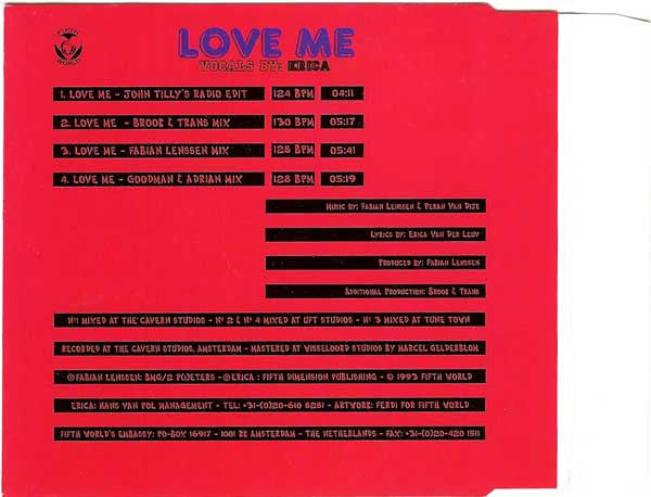 Erica van der Leuv : Love Me (CD, Maxi)
