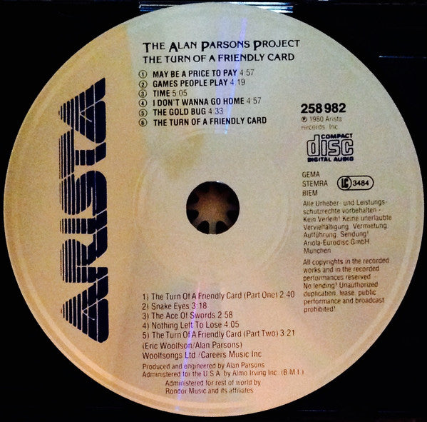 The Alan Parsons Project : The Turn Of A Friendly Card (CD, Album, RE, PDO)